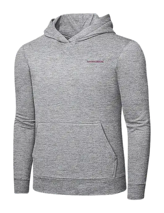 Light Grey Heather 7.8 oz Ring Spun Hooded Sweatshirt w/Haynes & Boone Logo