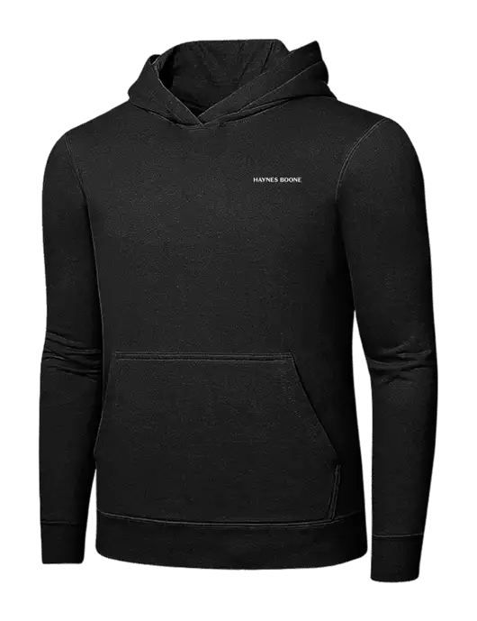 Jet Black 7.8 oz Ring Spun Hooded Sweatshirt w/Haynes & Boone Logo