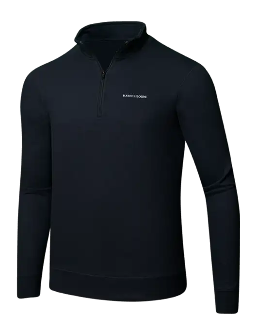 Jet Black 8.5 oz Ring Spun 1/4 Zip Pullover Sweatshirt w/Haynes & Boone Logo