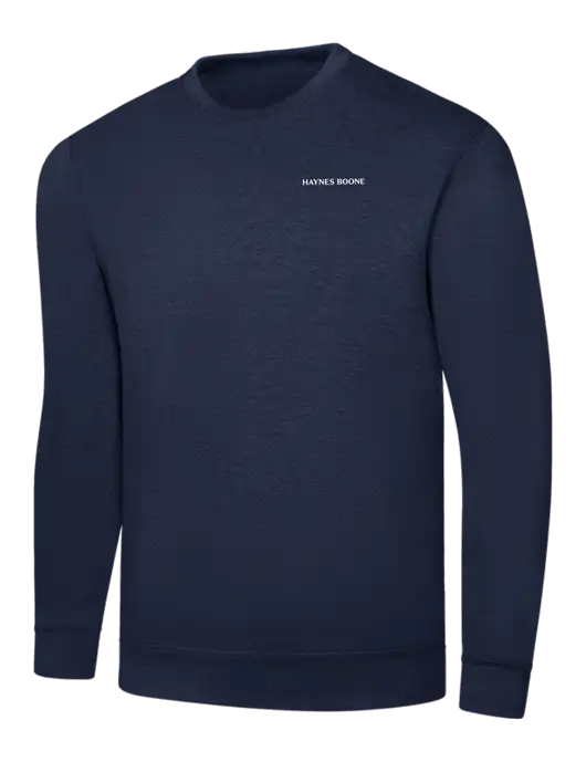Navy 7.8 oz Ring Spun Crew Sweatshirt w/Haynes & Boone Logo