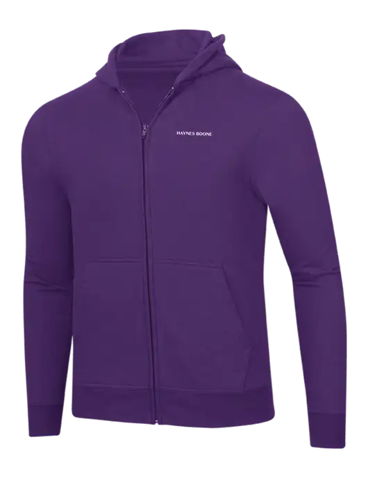 Purple 8.5 oz Ring Spun Zip Hooded Sweatshirt w/Haynes & Boone Logo