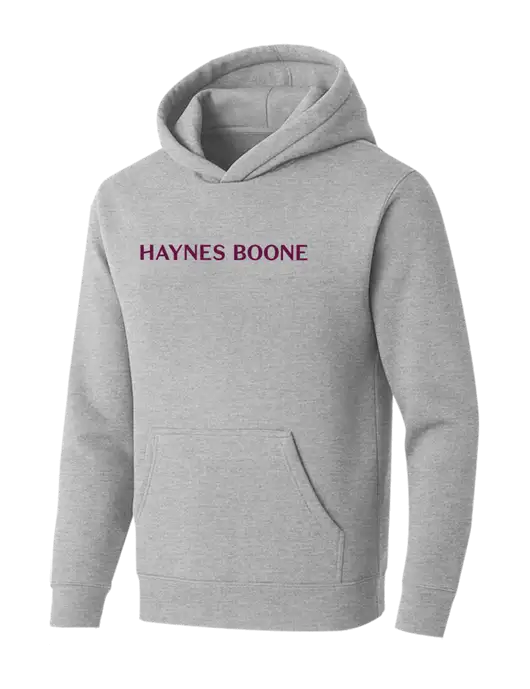 BELLA+CANVAS Light Grey Heather Sponge Fleece Pullover Hoodie w/Haynes & Boone Logo