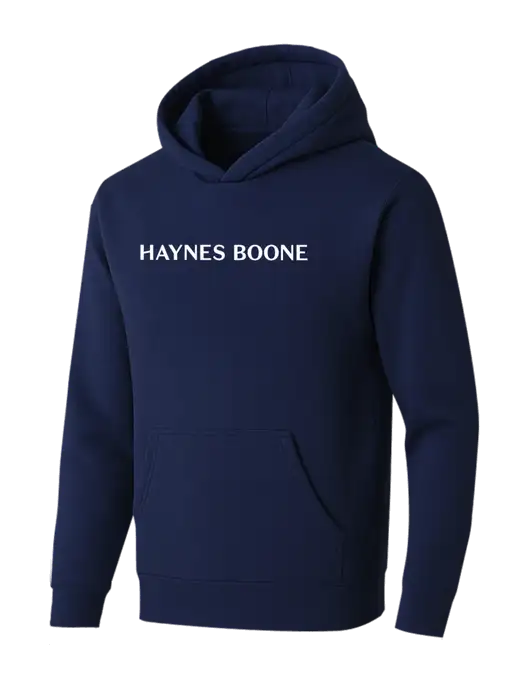 BELLA+CANVAS Navy Sponge Fleece Pullover Hoodie w/Haynes & Boone Logo