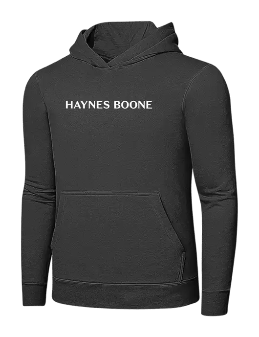 Charcoal 7.8 oz Ring Spun Hooded Sweatshirt w/Haynes & Boone Logo