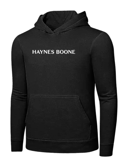 Jet Black 7.8 oz Ring Spun Hooded Sweatshirt w/Haynes & Boone Logo