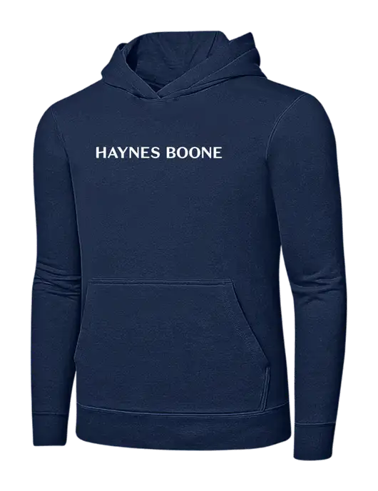 Navy 7.8 oz Ring Spun Hooded Sweatshirt w/Haynes & Boone Logo