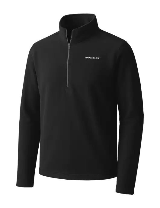 Black Microfleece 1/2 Zip Pullover w/Haynes & Boone Logo