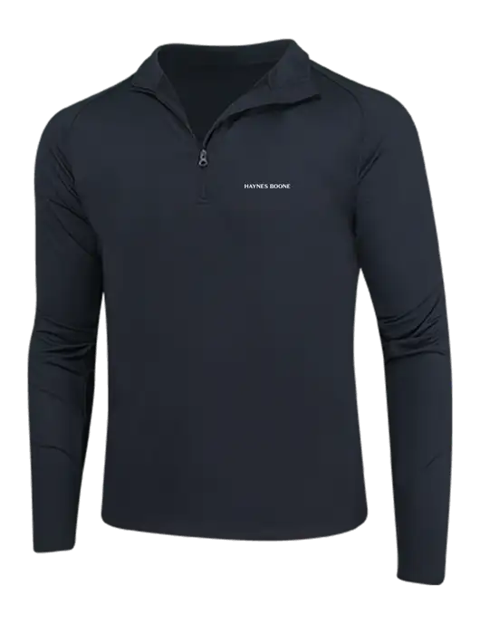 Black Sport Wick Stretch 1/4 Zip Pullover w/Haynes & Boone Logo