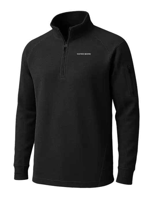 Black Tech Fleece 1/4 Zip Pullover w/Haynes & Boone Logo