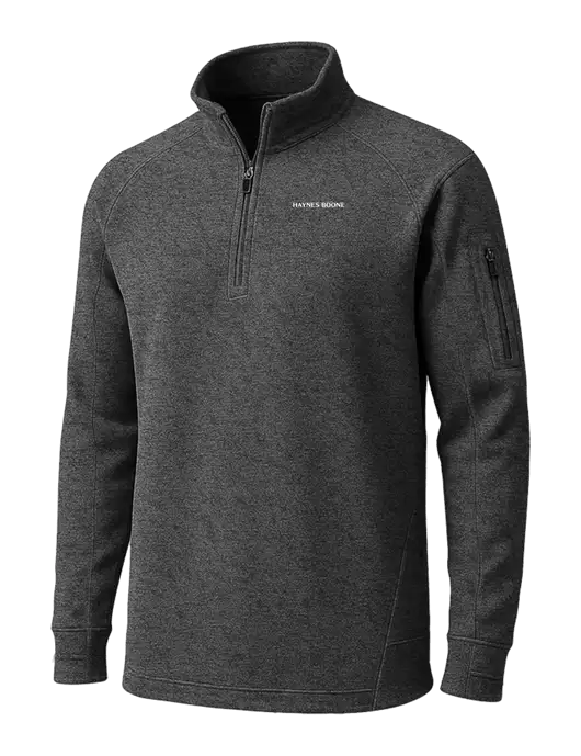 Graphite Heather Tech Fleece 1/4 Zip Pullover w/Haynes & Boone Logo