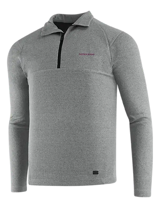 OGIO Petrol Grey Heather Transition 1/4 Zip Pullover w/Haynes & Boone Logo