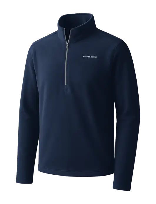 Navy Microfleece 1/2 Zip Pullover w/Haynes & Boone Logo