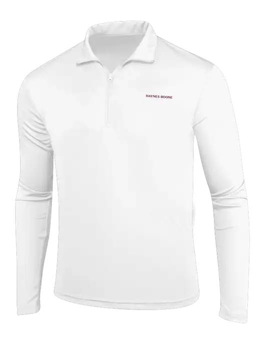 White PosiCharge Competitor 1/4 Zip Pullover w/Haynes & Boone Logo