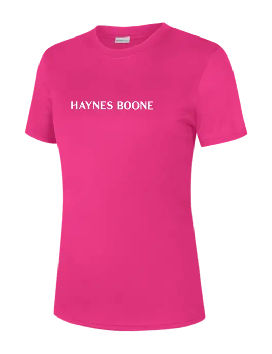   Womens Neon Pink PosiCharge Competitor Tee w/Haynes & Boone Logo