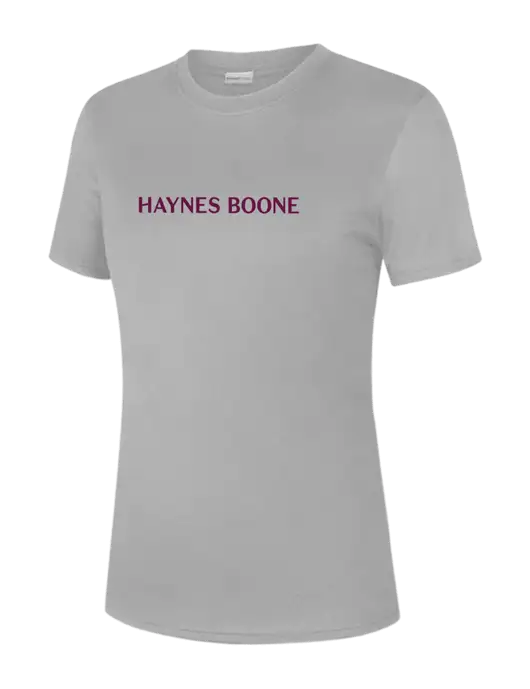  Womens Light Grey PosiCharge Competitor Tee w/Haynes & Boone Logo