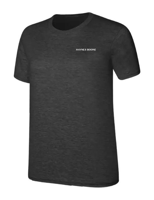 Womens Ring Spun Dark Heather Grey 4.5 oz T-Shirt w/Haynes & Boone Logo