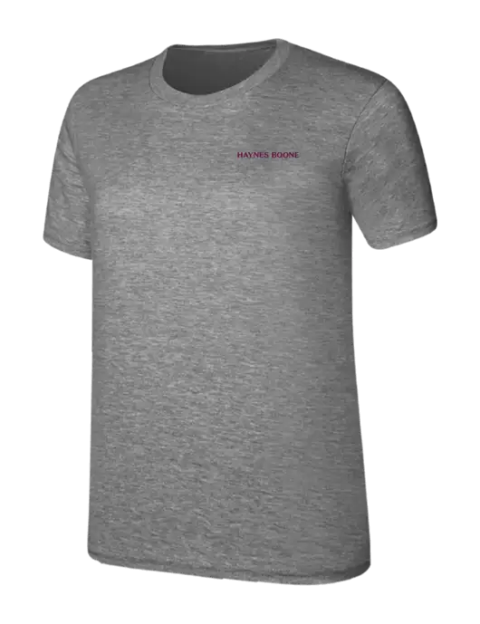 Womens Ring Spun Light Grey Heather 4.5 oz T-Shirt w/Haynes & Boone Logo