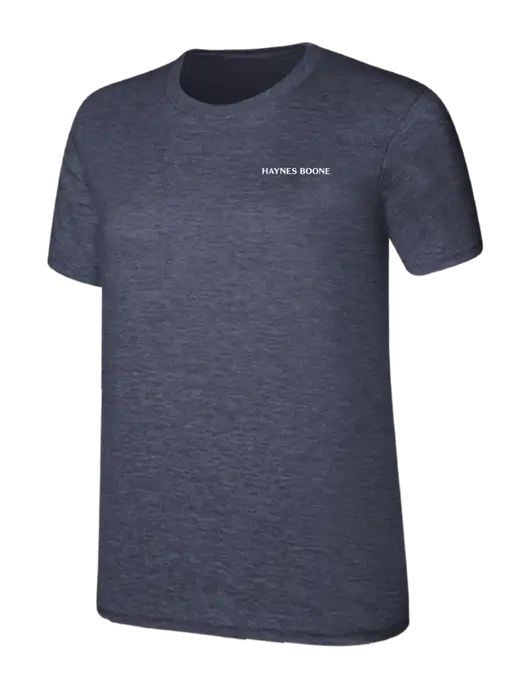 Womens Ring Spun Heather Navy 4.5 oz T-Shirt w/Haynes & Boone Logo