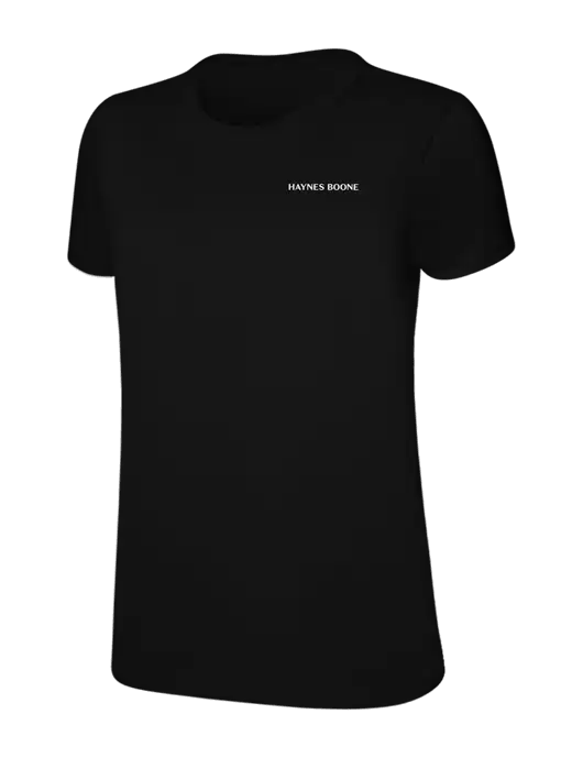 Womens Ring Spun Jet Black 4.5 oz T-Shirt w/Haynes & Boone Logo