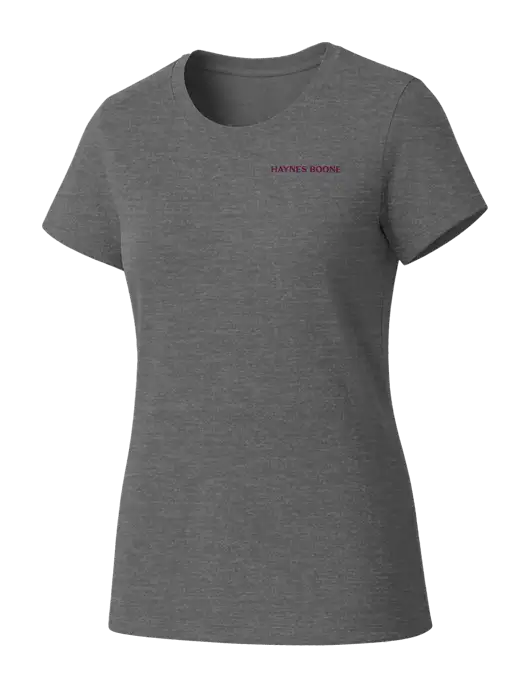 Womens Seriously Soft Grey Frost T-Shirt w/Haynes & Boone Logo