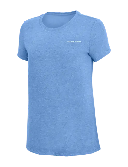 Womens Simply Soft Maritime Frost 4.5oz Poly/Combed Ring Spun Cotton T-Shirt
 w/Haynes & Boone Logo