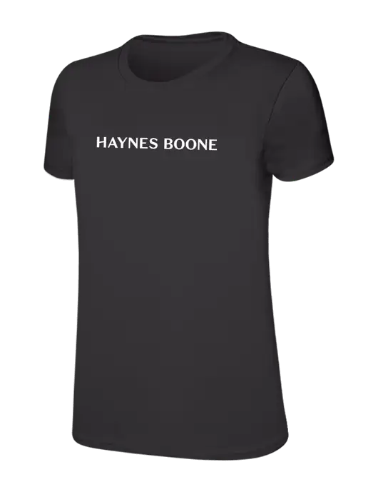 Womens Ring Spun Charcoal 4.5 oz T-Shirt w/Haynes & Boone Logo
