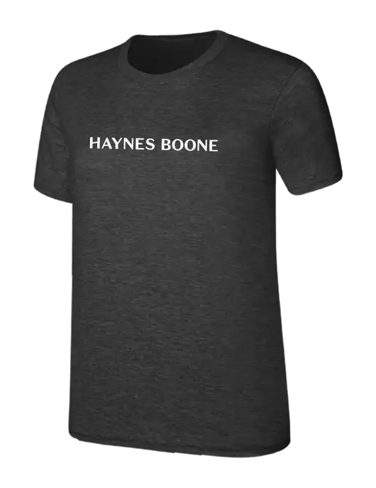 Womens Ring Spun Dark Heather Grey 4.5 oz T-Shirt w/Haynes & Boone Logo