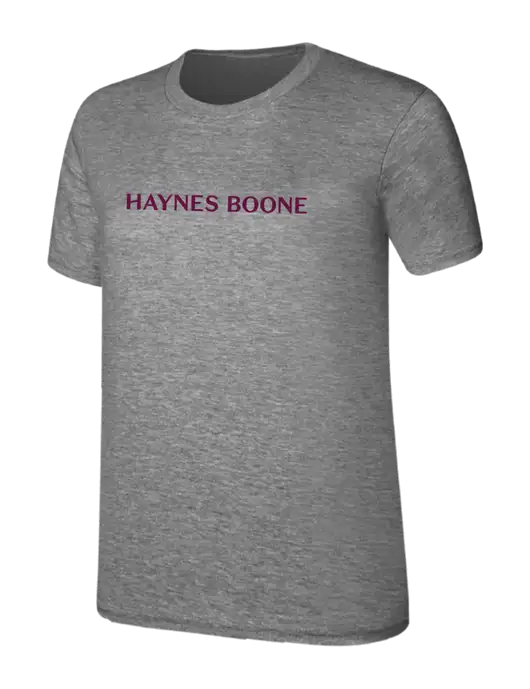 Womens Ring Spun Light Grey Heather 4.5 oz T-Shirt w/Haynes & Boone Logo