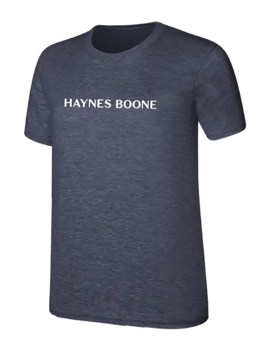 Womens Ring Spun Heather Navy 4.5 oz T-Shirt w/Haynes & Boone Logo
