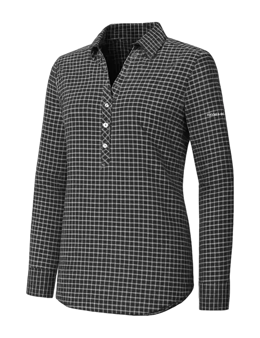 Womens Dark Grey/White City Stretch Shirt w/Haynes & Boone Logo