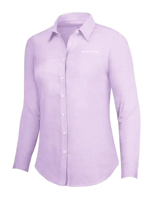 Soft Purple Womens SuperPro Oxford Shirt w/Haynes & Boone Logo