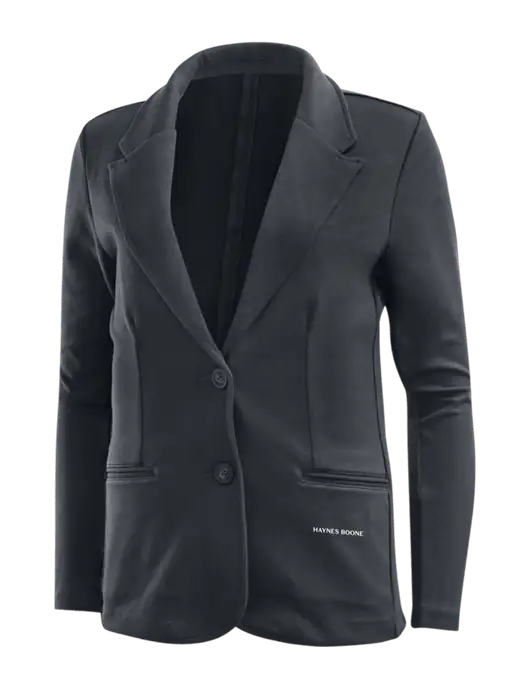 Charcoal Grey Womens Knit Blazer w/Haynes & Boone Logo