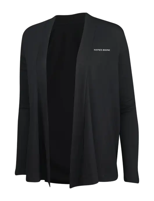 Black Womens Concept Cardigan w/Haynes & Boone Logo