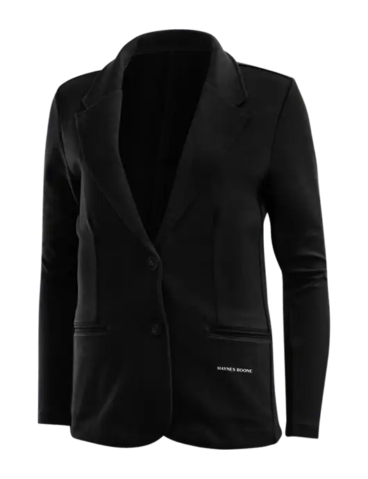 Black Womens Knit Blazer w/Haynes & Boone Logo