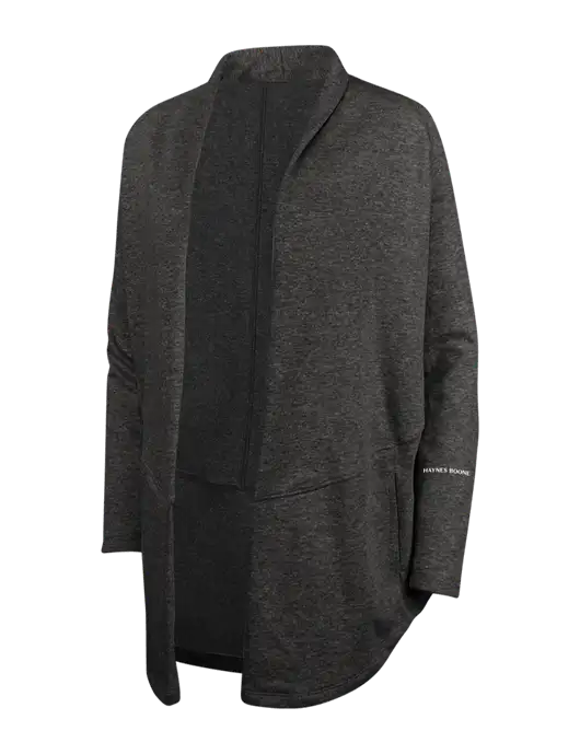 Charcoal Heather/ Medium Heather Grey Womens Interlock Cardigan w/Haynes & Boone Logo