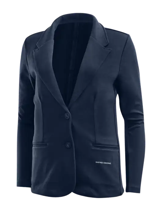 Deep Navy Womens Knit Blazer w/Haynes & Boone Logo