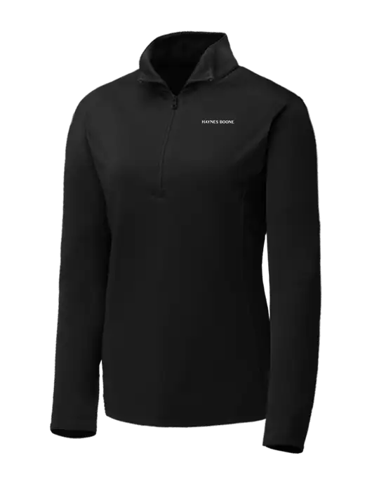 Black Womens Posicharge Competitor ¼ Zip Pullover w/Haynes & Boone Logo