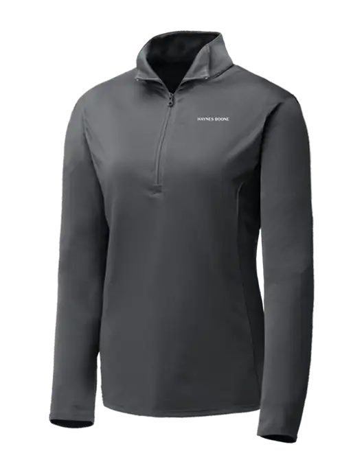 Dark Grey Womens Posicharge Competitor ¼ Zip Pullover w/Haynes & Boone Logo