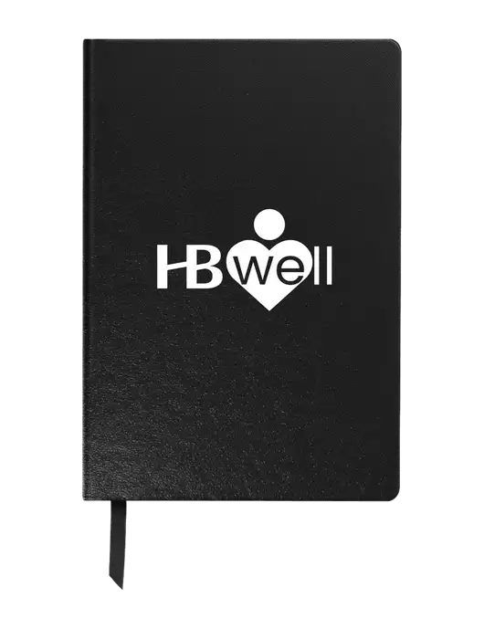 Achieve Black Hardcover Journal, 5.5 x 8.37 w/Wellness Logo