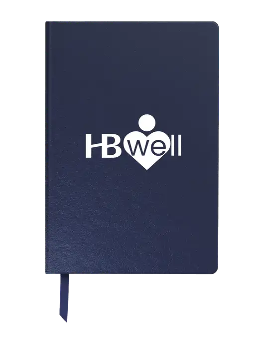 Achieve Navy Hardcover Journal, 5.5 x 8.37 w/Wellness Logo