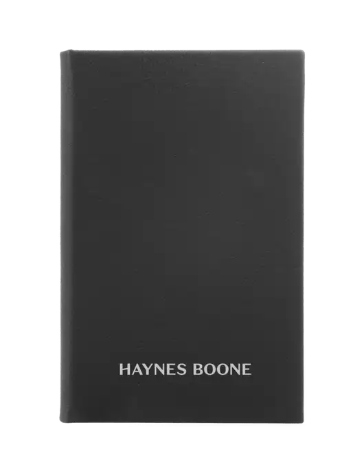 Black Leatherette 5.25 x 8.25 Journal w/Haynes & Boone Logo