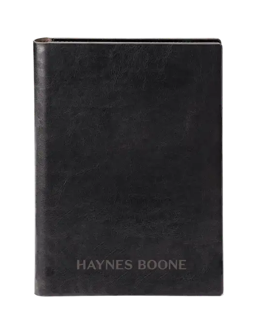 Fabrizio Black 7 x 9.625 Padfolio & Notepad w/Haynes & Boone Logo