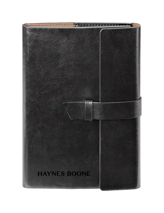Fabrizio Black 6.875 x 9.56 Portfolio w/Haynes & Boone Logo