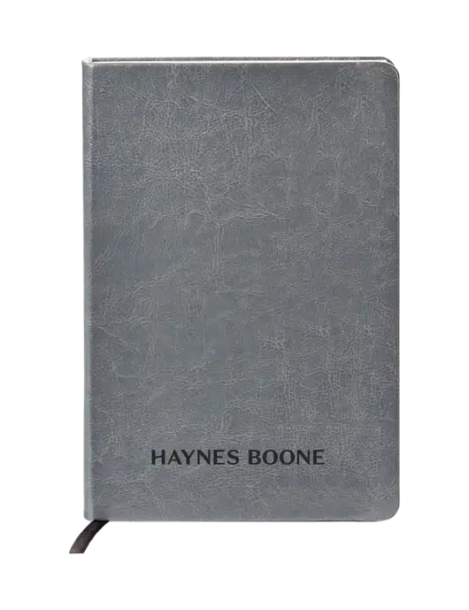 Fabrizio Grey Hard Cover 5.75 x 8.3 Journal w/Haynes & Boone Logo