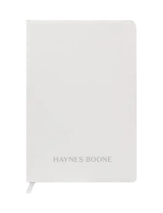 Fabrizio White Hard Cover 5.75 x 8.3  Journal w/Haynes & Boone Logo