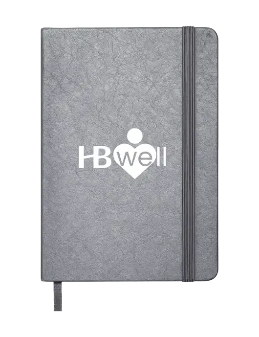 Granite Dark Grey Hardcover Journal, 5.62 X  8.37 w/Wellness Logo