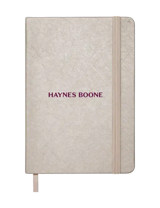 Granite Light Grey Hardcover Journal, 5.62 X  8.37 w/Haynes & Boone Logo