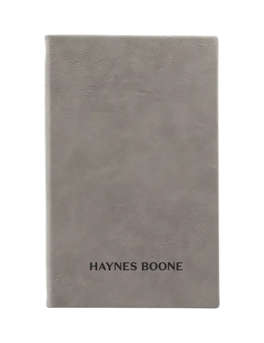 Grey Leatherette 5.25 x 8.25 Journal w/Haynes & Boone Logo
