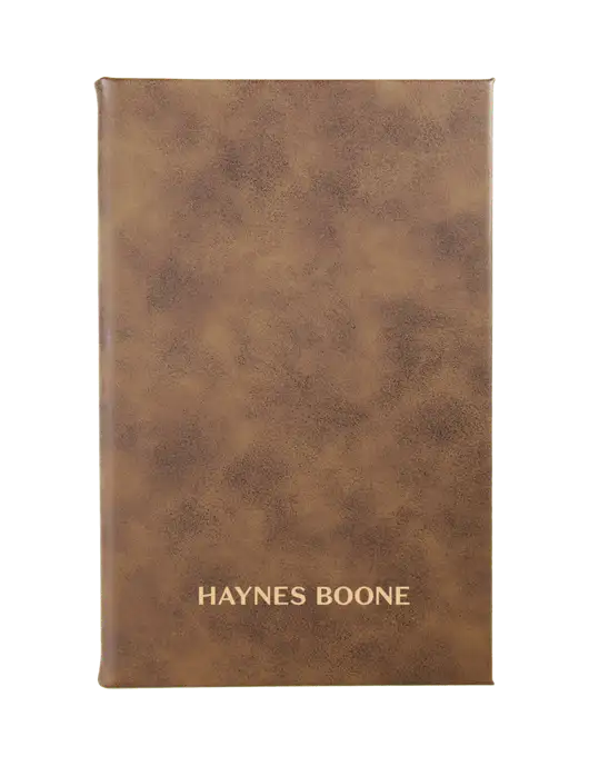 Rustic Leatherette 5.25 x 8.25 Journal w/Haynes & Boone Logo