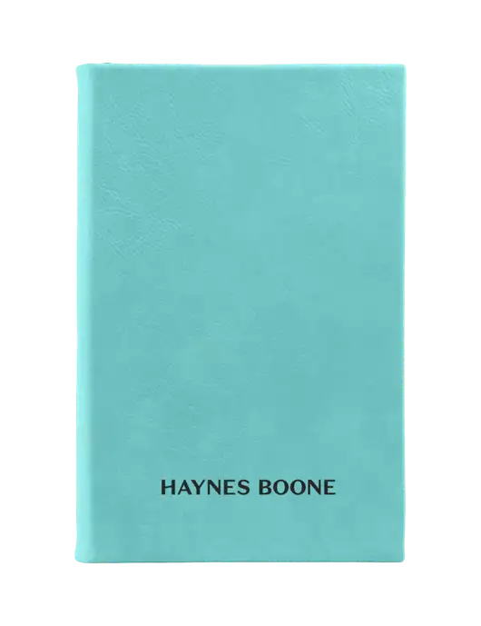 Seafoam Leatherette 5.25 x 8.25 Journal w/Haynes & Boone Logo
